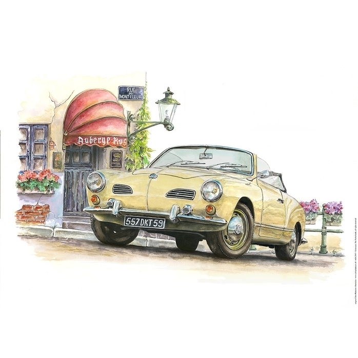 Lithografie Karmann Ghia. 50cm x 70cm 