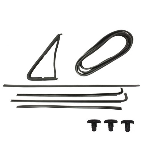 Deurrubberpakket voor rechter deur T25/T3 bus met uitzet driehoeksraam (9delig)