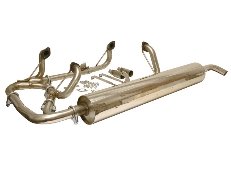 Complete uitlaatsysteem incl. montagemateriaal, RVS gepolijst T25 / T3 bus