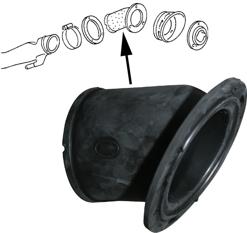 Aansluit rubber Vulpijp, brandstoftank T25 / T3 bus 251201119D