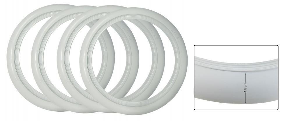 White Wall bandringen 4.5 cm 4 stuks. 14 inch wielen 