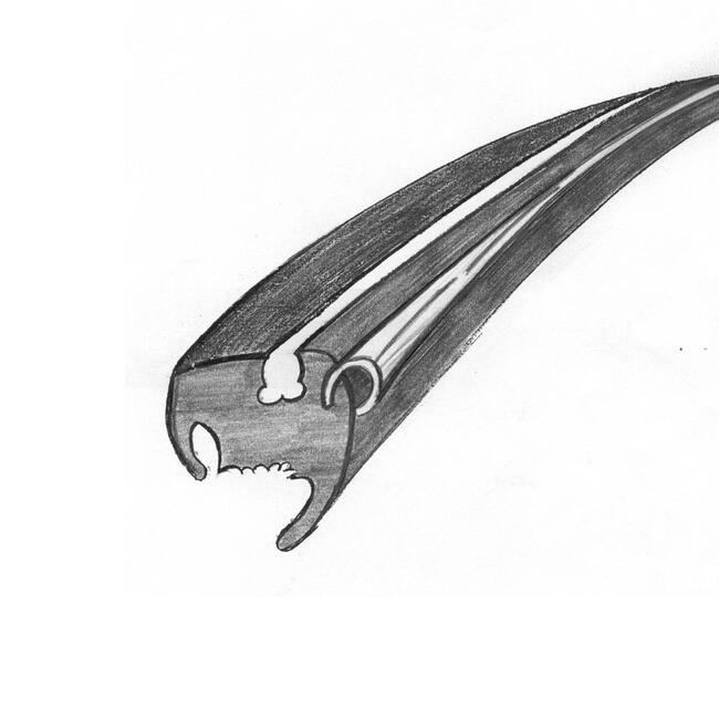 Achterruitrubber deluxe (met lijstgroef). Kever 8/1962 T/M 1974 (ch154 2781 063) cabriolet 151845521D A-kwaliteit