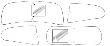 Ruitrubbersierlijst set (alu.) Kever