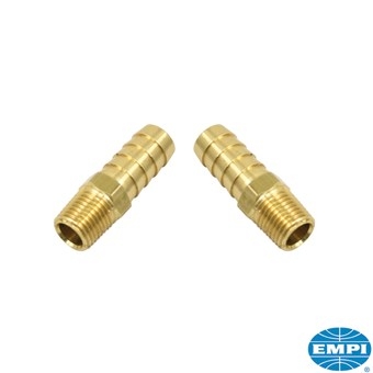 Messing slangpilaar met buitendraad set van 2