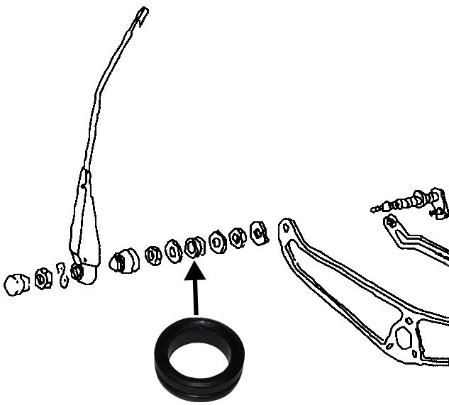 Ruitenwisseras doorvoerrubber (PER STUK) 133955261