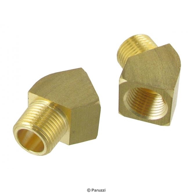 Olieslang aansluitstuk 45° (Set). 3/8 schroefdraad (beide zijden) 
