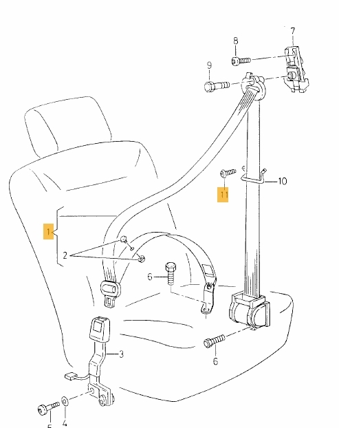 Veiligheidsgordel rechts origineel Seat 1M0857706HCP Leon/ Toledo