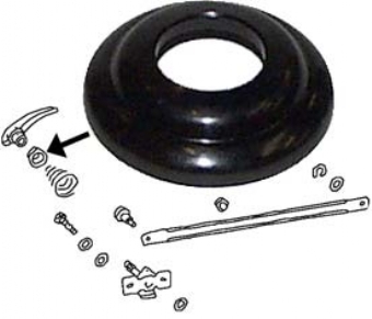 Rozet voor raamslinger / deurhendel, zwart 113837235S