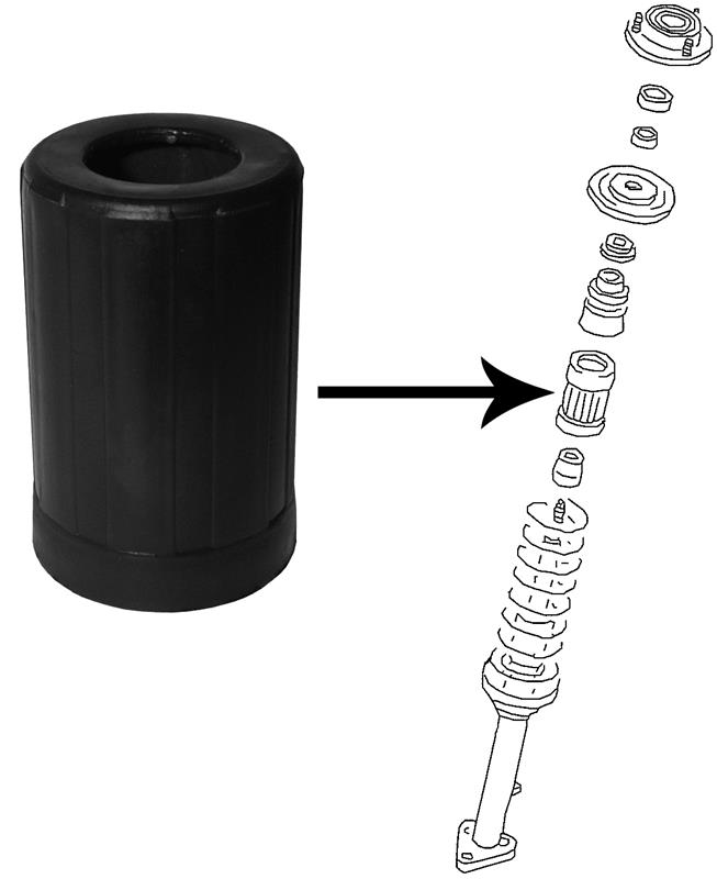  Beschermkap voor schokbreker voorzijde Kever / T25/T3 bus 113412305