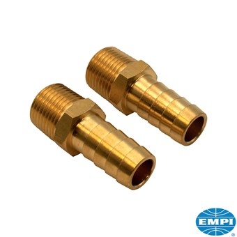 Slangaansluiting set voor olie systeem, 9,5mm male met 12,7mm slangaansluiting, 2 stuks