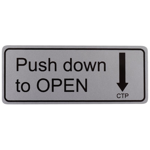 Sticker - Push down to open