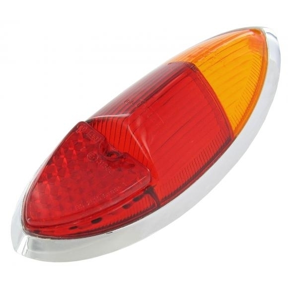 Achterlicht lens Europees oranje/rood (per stuk). Karmann Ghia 8/1966 T/M 7/1969 141945227E