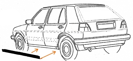 Decorfolie set Golf 2 (2 deurs) dorpel