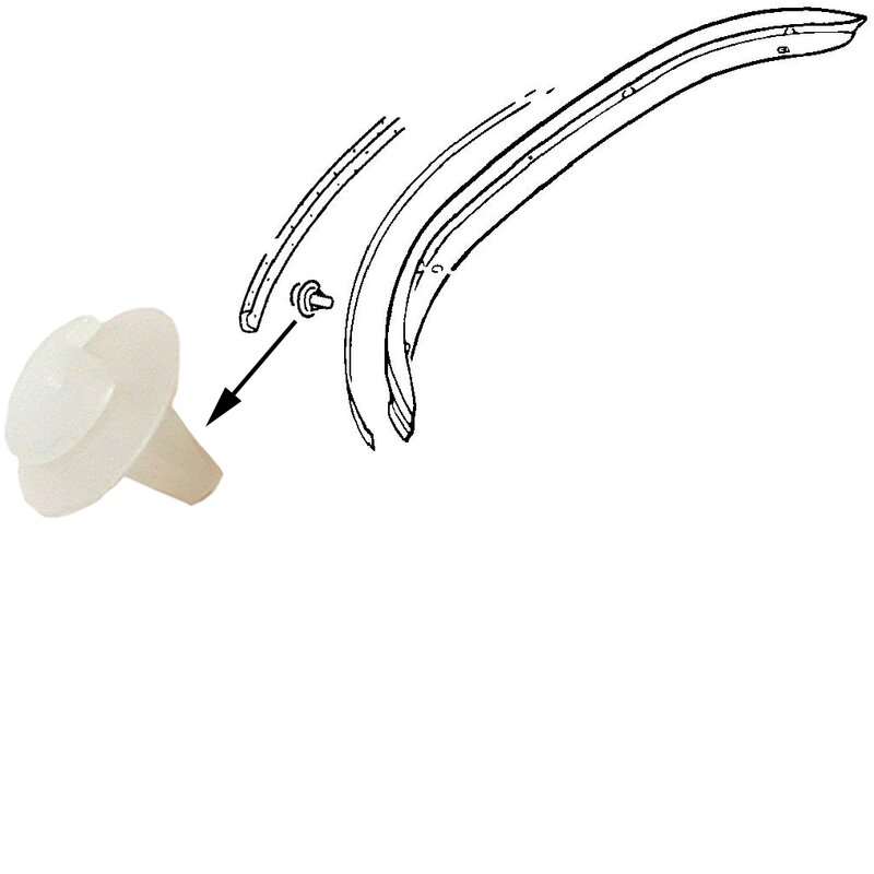 Clip voor bevestiging stootrubbers bumpers voor en achter 171807249A