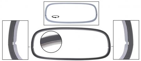 Achterruit frame inclusief synthetische inleg Kever cabrio