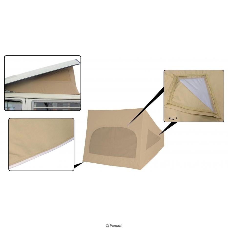 Westfalia hefdak tentdoek 3 ramen beige. T2 (voorkant scharnierend) 