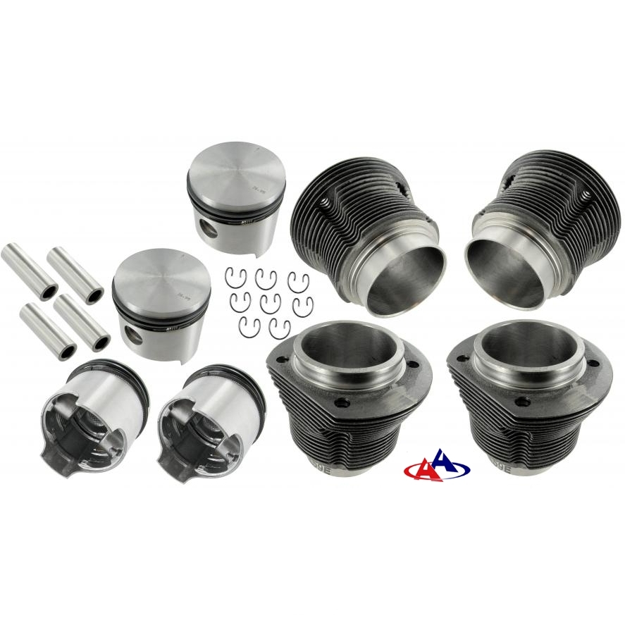 Cilinder/zuigerset 1192 cc (1200). Type 1 motoren boring 77 mm slag 64 mm. carter 90 mm cylinderkoppen 90 mm 111198057F