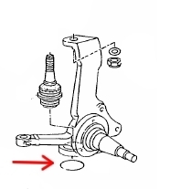 Borgring voor fuseekogel (onderste) vooras T25 / T3 bus N0424561
