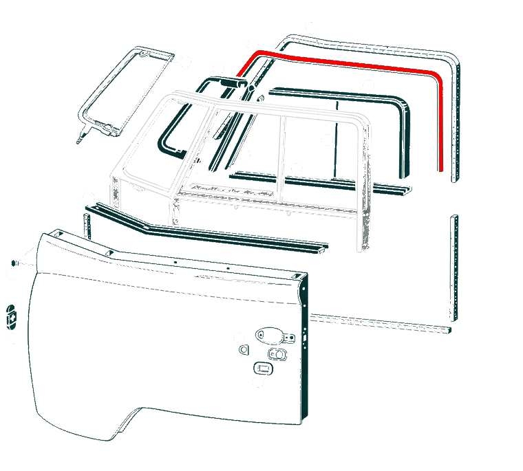 Deurrubber cabine (bovenzijde ruitframe) (Set) T1 211837835A