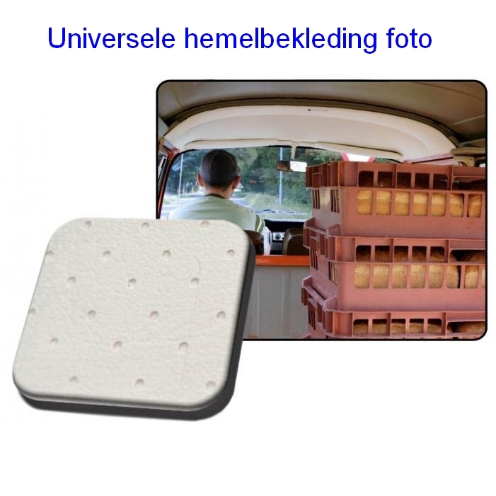 Hemelbekleding geperforeerd vinyl (cabine sectie) gebroken wit. Bus 8/1963 T/M 7/1979 (2 baleinen) 