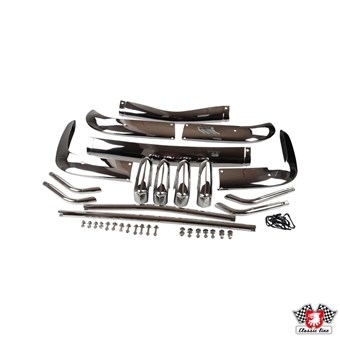 Bumper set Karmann Ghia 69-71, RVS, voor en achter, US 143798103