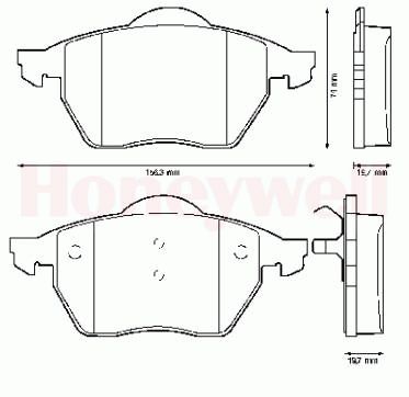Remblokkenset, voorzijde, 20.6 mm (JURID)