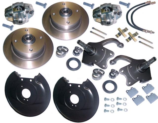 Schijfremmen set voor (4 x 130) topper. Kever 1200/1300/1500 8/1966 en later. Karmann Ghia 8/1966 en later. Kübel 