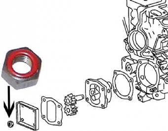 Moer voor Oliepomp deksel, 8 mm, self sealing 111115161
