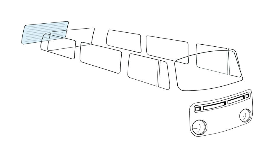 Achterruit (verwarmd) blank. Bus 8/1963 T/M 7/1979 211845495