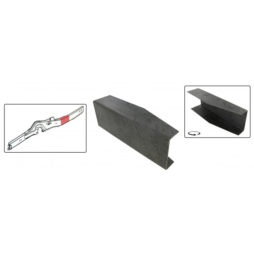 Achterste chassisbalk reparatie deel (30 cm) links. Bus 8/1967 T/M 7/1979 211703201