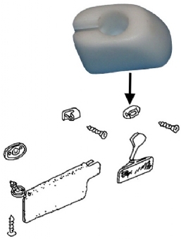 Clip voor zonneklep PER STUK, wit, links/rechts 111857561