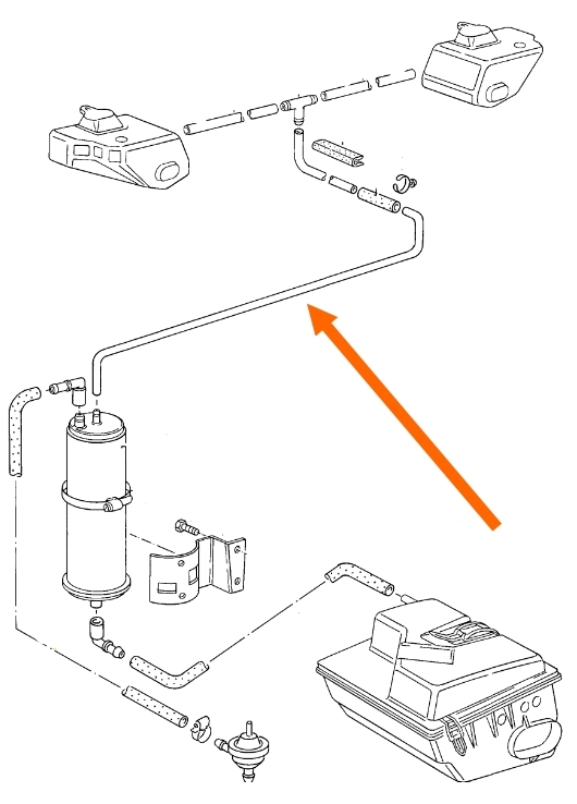 Pijp voor absorptie koolstoffilter T25/ T3 bus 251201857