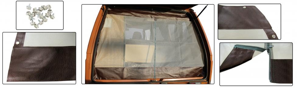 Achterklep hor T25/T3 grijs incl. montage materiaal met rits