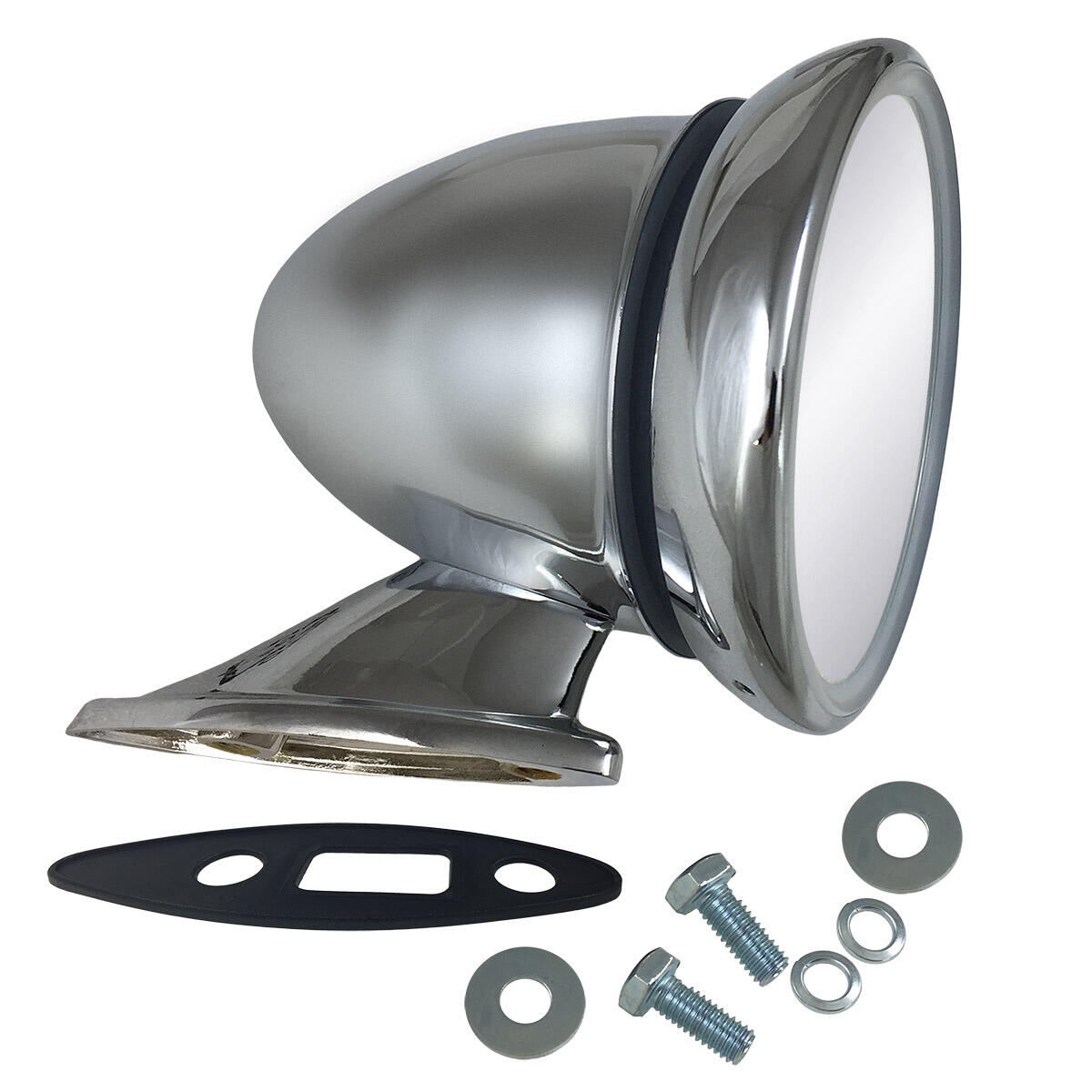 Buitenspiegel Bullit chroom (per stuk). 
