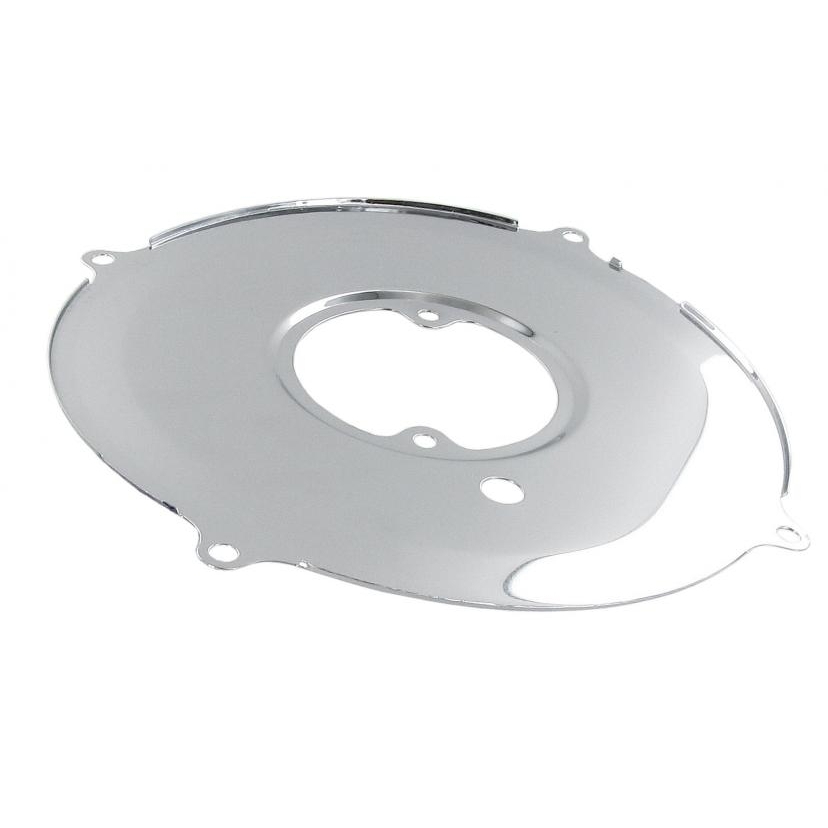 Dynamo achterplaat buiten chroom. Type 1 motoren met wisselstroom dynamo of Ø 105 mm gelijkstroom dynamo 