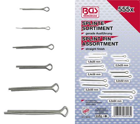 Assortiment splitpennen 555 delig (BGS8048)