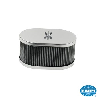 Luchtfilter chroom ovaal lxbxh 176 x 115 x 88 mm (per stuk). Weber IDF, Dellorto DRLA 