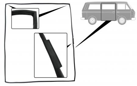 Schuifdeurrubber (rechts) T25 / T3 251843792B