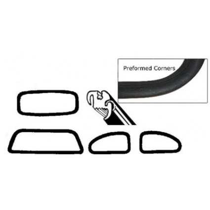 Ruitrubber set deluxe (met lijstgroef) 4 stuks