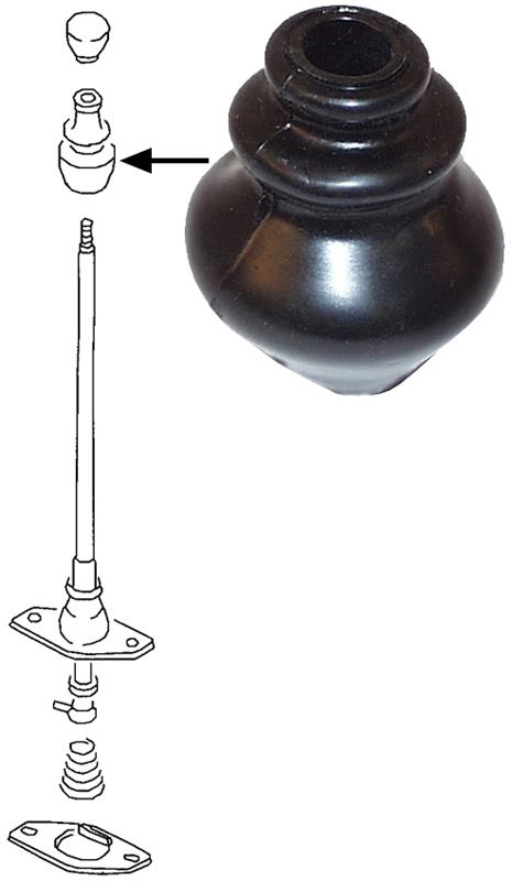 Stofkap schakelstang / versnellingspookrubber Kever / Karmann / Kubel, rubber, zwart 111711115A