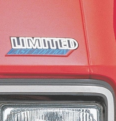 Folieopschrift "Limited Last Edition" voorzijde 