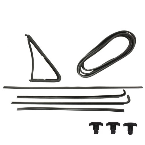 Deurrubberpakket voor linker deur T25/T3 bus met uitzet driehoeksraam (9delig)