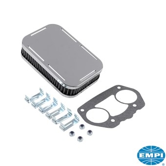 luchtfilter, rechthoekig, 41.3mm hoog. voor Empi HPMX, Weber IDF en Empi D carburateurs