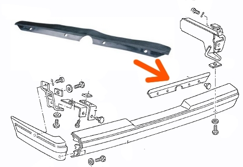 Achterbumper rubber T3 Caravelle 255807397 per stuk
