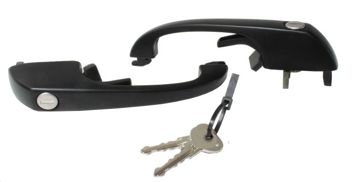 Deurhendelset ( L+R ) T25 / T3 zwart met sleutels 251898025