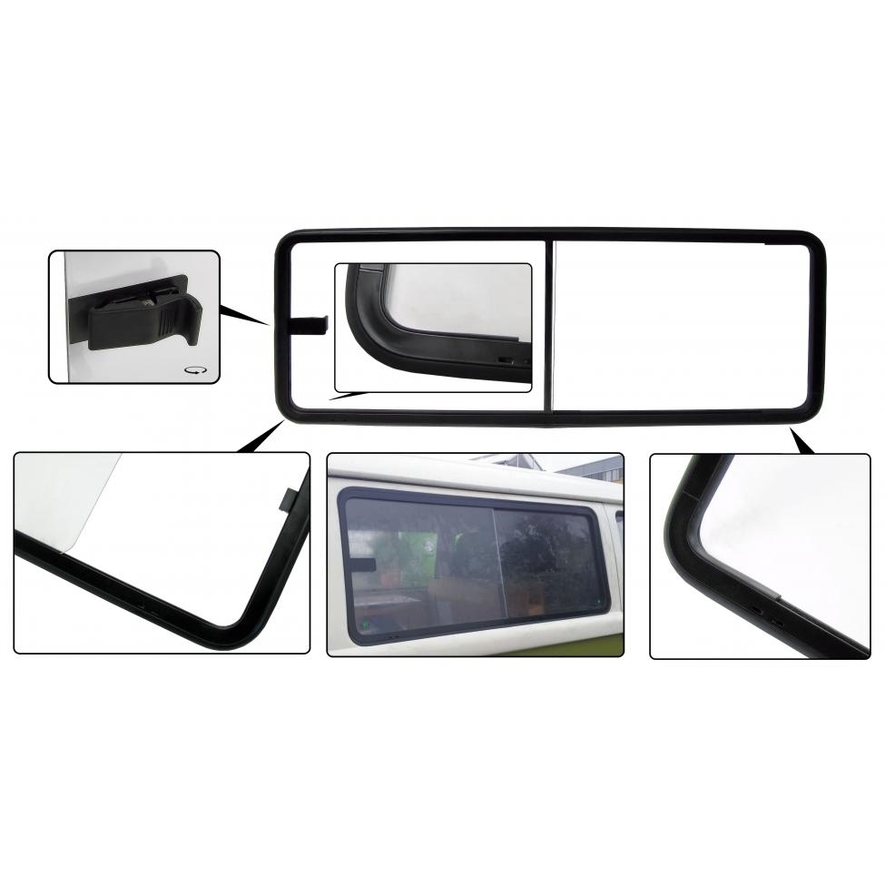 Middelste schuifraam compleet links zwart. Bus 8/1967 T/M 7/1979 2378457074