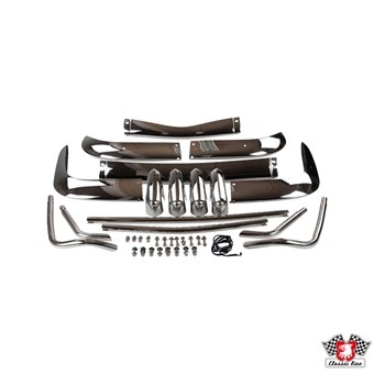 Bumper set Karmann Ghia 55-66, RVS, voor en achter, US 143798101