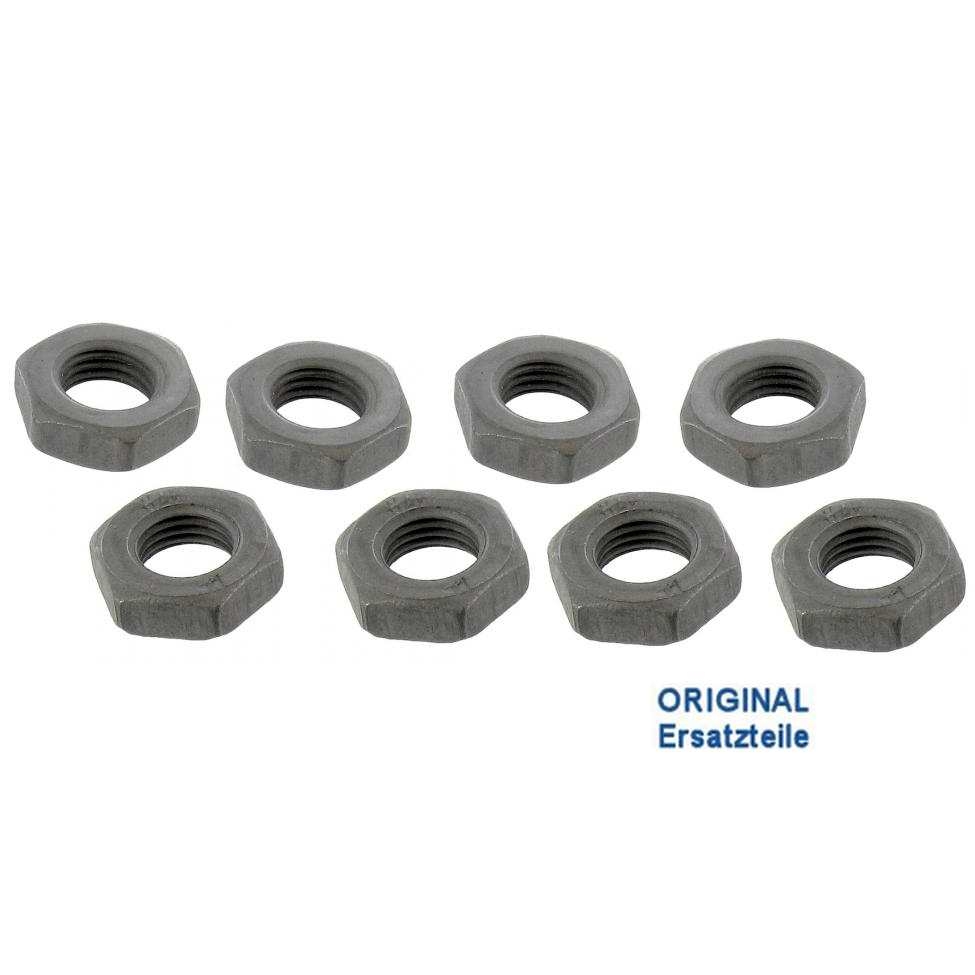 Klep stelschroef borgmoeren (M9 x 1.0) 8 stuks. Type 1 motoren 1983 (ch 11-E-119 816) en later. CT/CZ.  Water boxer motoren N0111531
