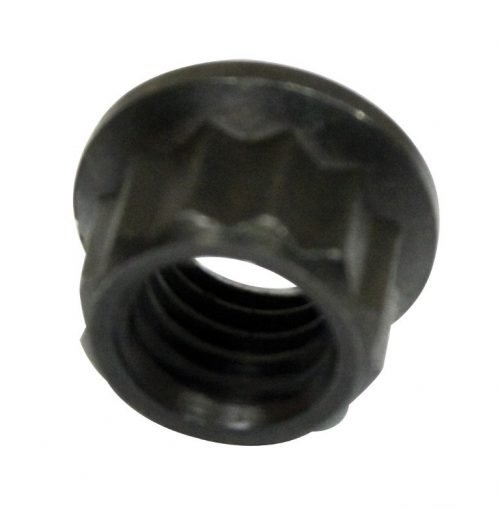 Motor moeren, 12 punts, 8x1.25 mm, zwart, benodigd 10mm 12 punts socket, 8 stuks