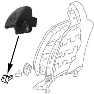 Knop voor wegklappen rugleuning, zwart 113881633E